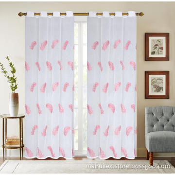 Dori Sheer Embroidery Curtain Panel For Bedroom